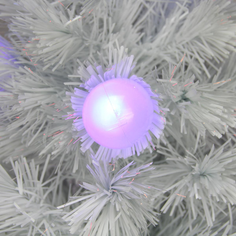Iridescent Fibre Optic 3' White Artificial Christmas Tree 18 Single coloured lights