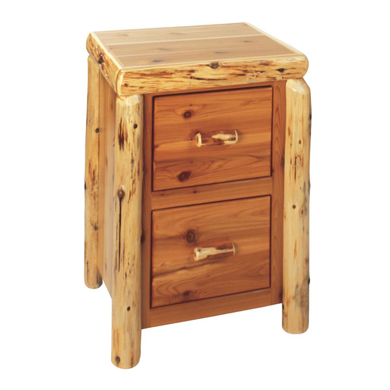 Fireside Lodge Cedar Log Two Drawer File Cabinet - Natural
