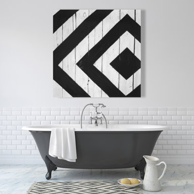 Rhombus on Wood - Rustic Canvas for Home Decor | Unique Design