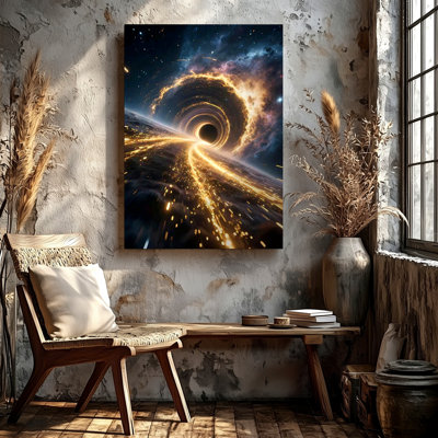 Black Hole Space Galaxy Nebula Sci Fi Cosmic Poster Print Home Decor Canvas Wall Art Print, Black Decorative Artwork For Living Room Bedroom Office, Hallway Gallery Wall Home Decor