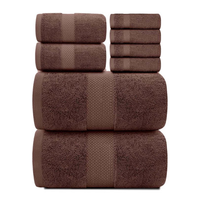 Ensemble de 8 serviettes de bain 100% coton turc hautement absorbantes
