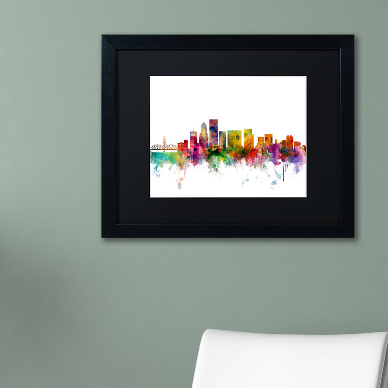 « portland oregon », impression encadrée, H 11 po x l 14 po x P 0,5 po, Noir