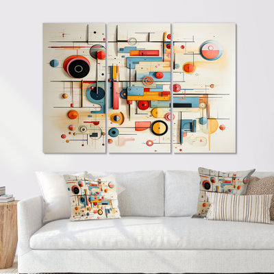 Ensemble d'art mural géométrique rétro Mid Century