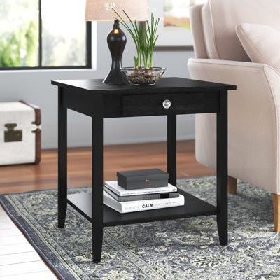 Aiydan Solid Wood End Table with Storage