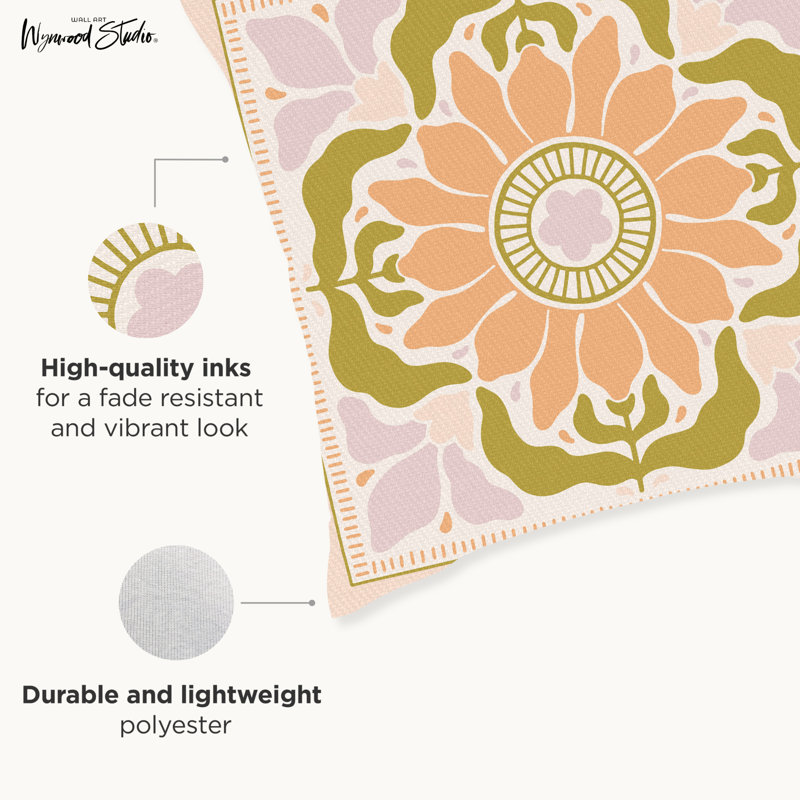 Housse de coussin floral en polyester