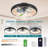 19.7-inch Black Led Ceiling Fan Light – Dimmable And Adjustable Colour Temperature, App & Remote Control, Modern Smart Ceiling Fan For Living Room, Bedroom, And Dining Room