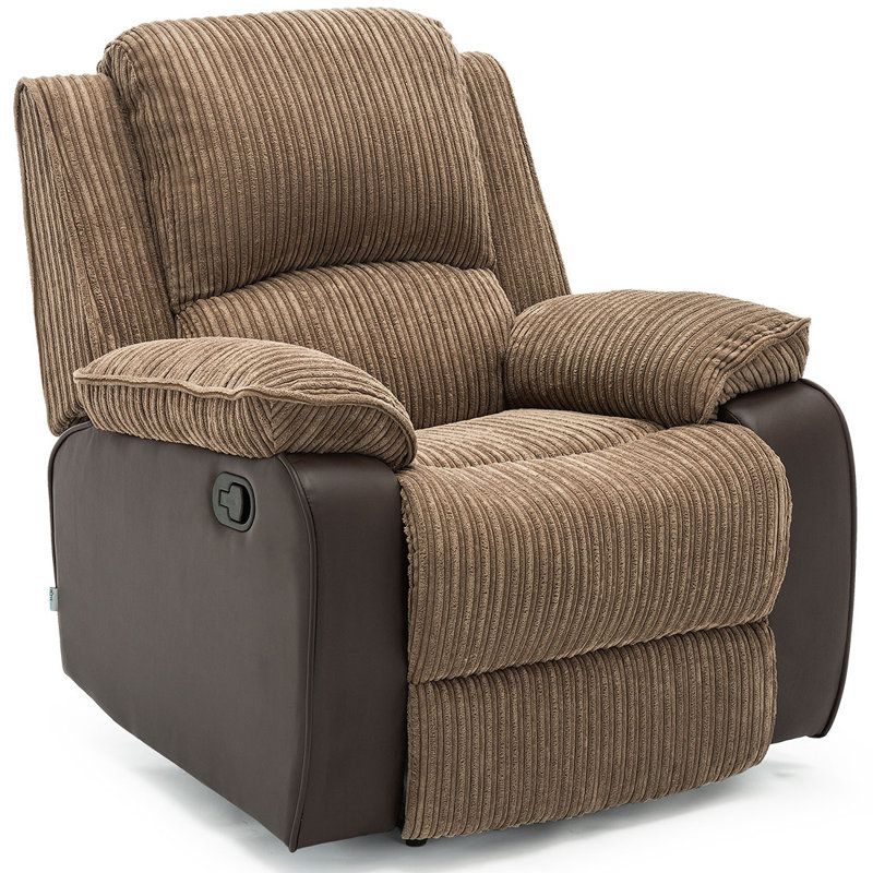 Trevon 94cm Wide Standard Recliner, Brown, Manual