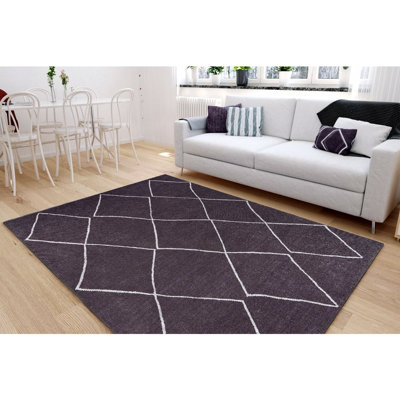 Luxurious Machine Washable Carpet, 100% Polyester, 7.5 x 10.8 Feet | Pile Height: 0.2 Inches, 1850 g/m² | Recycled Poly Cotton Underside, Easy Care, Perfect for Living Room & Bedroom, Soft & Durable Design