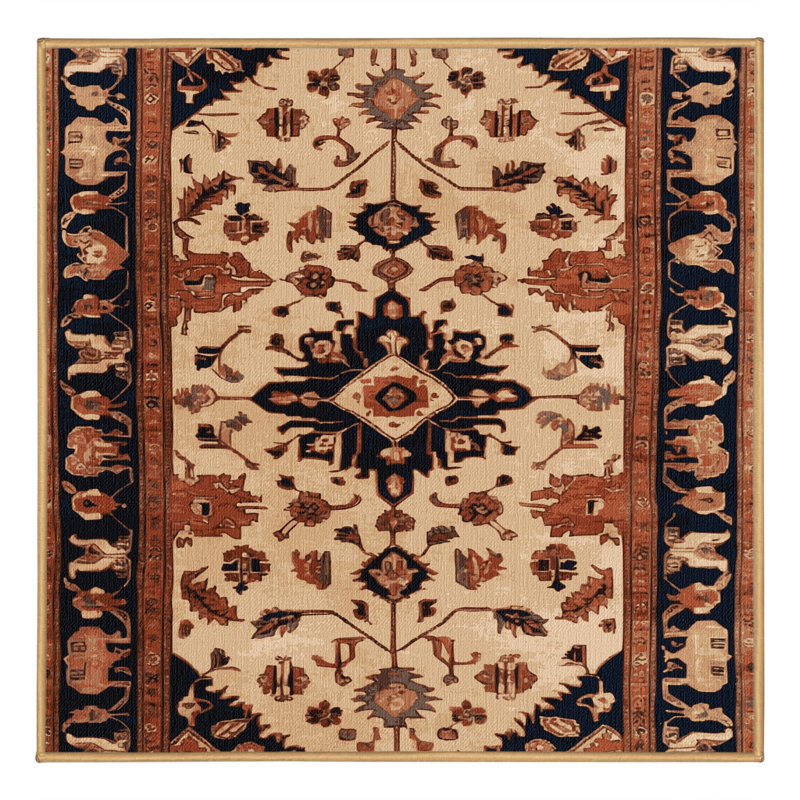 Tapis brun lavable à la machine, Carré 4 pi