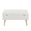 Banc en bois naturel et tissu crème