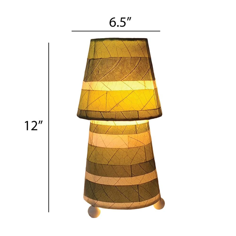  Lampe de table rayée fuselée verte, Vert