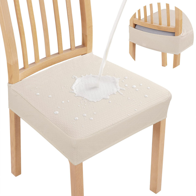 Housses de siège imperméables pour chaises de salle à manger, ensemble de 4, housses de siège de chaise lavables et amovibles en jacquard extensible