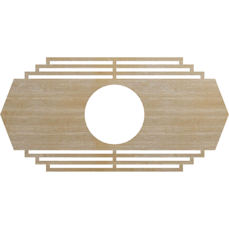 Médaillon de plafond ajouré en bois d'aulne 24 po x l 12 po x H 6 1/4 po x T 1/4 po, Bouleau, H 9 po x l 18 po x P 0,38 po