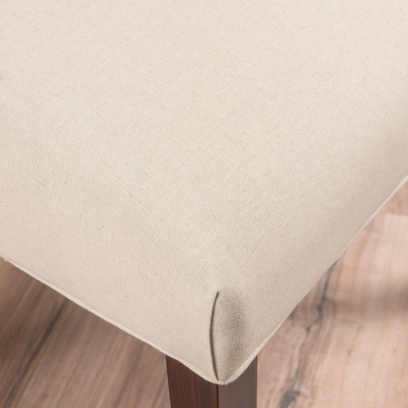 Chaise d'appoint rembourrée et capitonnée Éthylène, Mélange de polyester ivoire, Brun