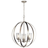  3 - Light Shaded Globe Chandelier