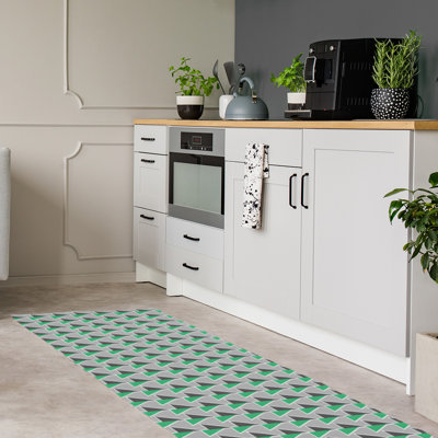 Tapis avec flèches déplacées gris/noir/vert