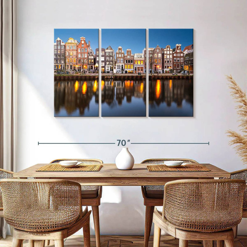 Sireci Amsterdam Canal Waterfront, 36" H x 57" W