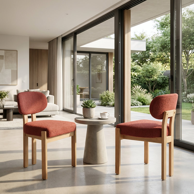 Ensemble de 2 chaises de salle à manger rembourrées modernes au design ergonomique