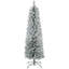 Arbre de Noël artificiel 5 pi avec 263 pointes enneigées, base en métal, arbre de Noël réaliste-1370010482