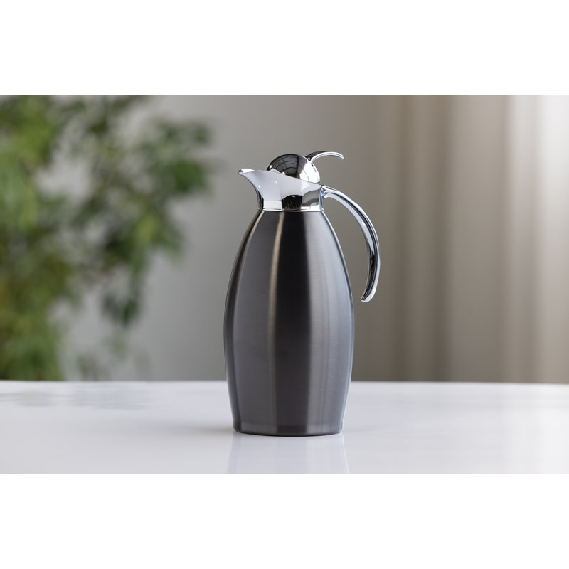 Desserte à bouton-poussoir en acier inoxydable, Noir onyx