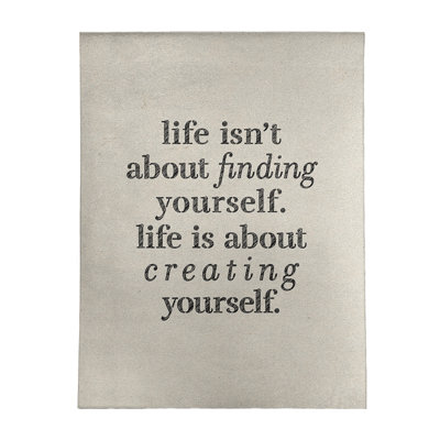 Handwritten Creating Yourself Quote Poly Chenille Rug