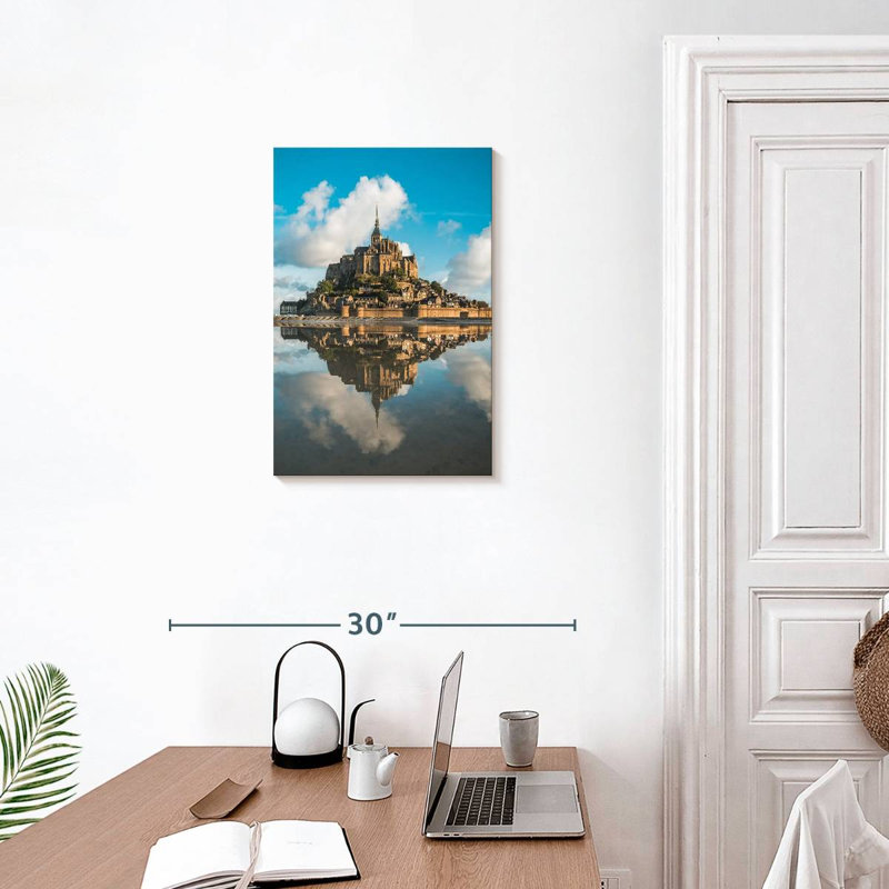 Adella Mont Saint Michel Reflection, 24" H x 16" W