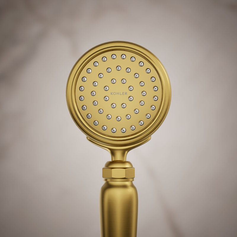 Artifacts Full/Standard Handheld Shower Head with Katalyst Air Induction Spray, Vibrant Brushed Moderne Brass, 1.75 GPM
