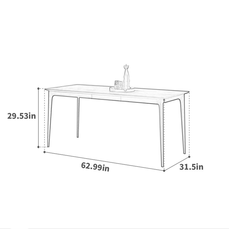 Table de salle à manger Minny, H 29,53 po x L 62,99 po x l 31,5 po