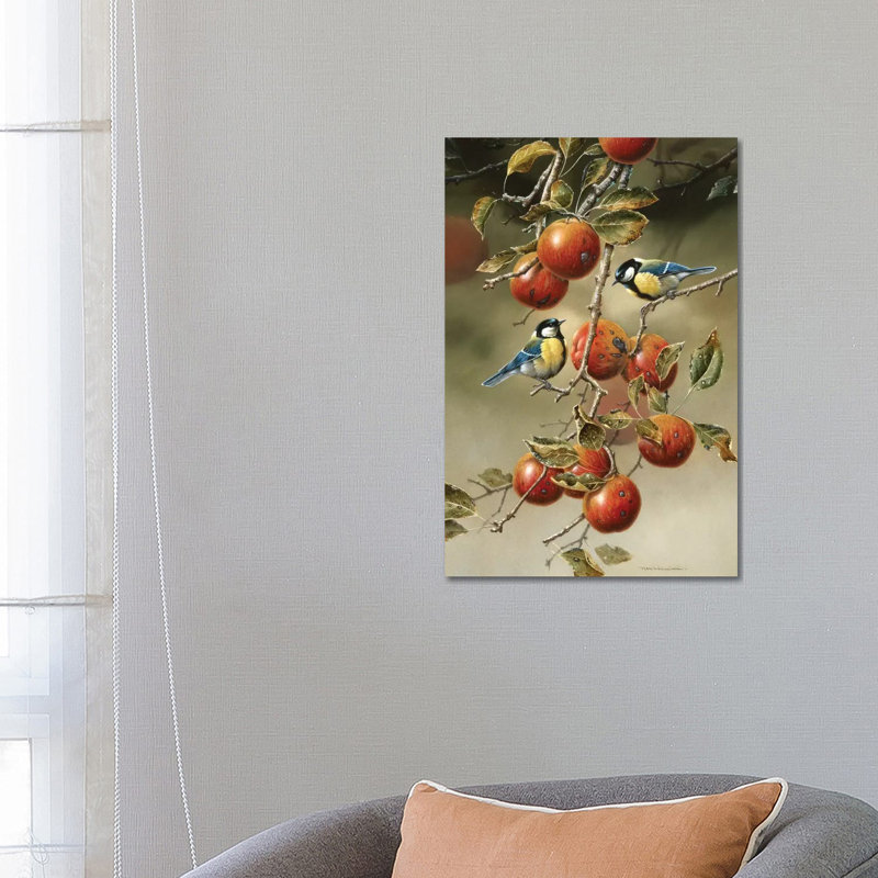 Two Birds In An Apple Tree by Jan Weenink - Wrapped Canvas Painting, 66.04 cm H x 45.72 cm W