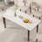 4 - Person White Rectangular Solid Wood Sintered Stone Tabletop Dining Table Set-110584239