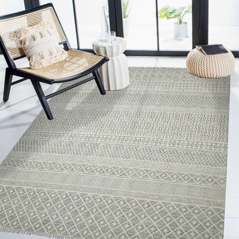 Denevie Handmade Flatweave Cotton Area Rug, Rectangle 5' x 7'6"