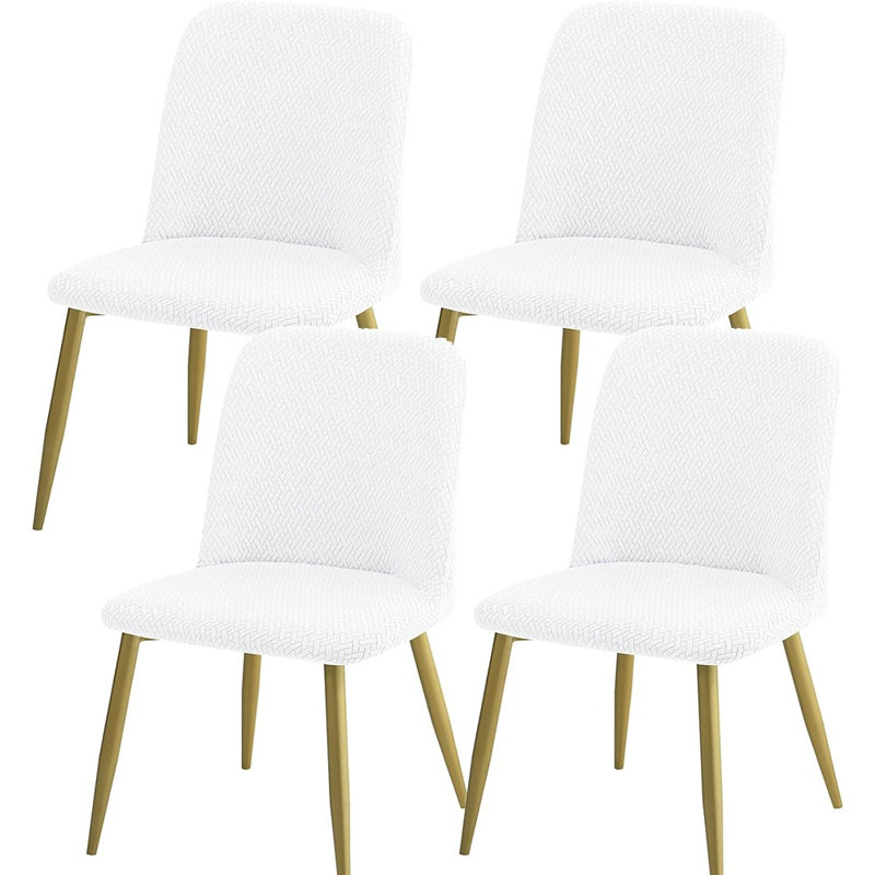 Housses de chaises - T-Blanc - Ensemble de 4 / Housses de chaises de salle à manger et de salon modernes