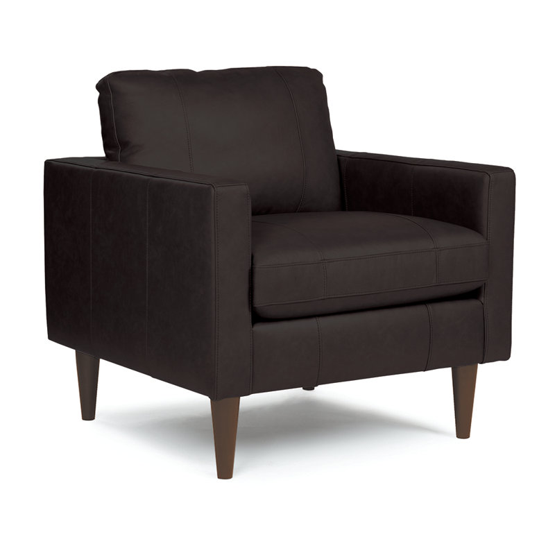 Viveros Leather Chair, Brown Genuine Leather