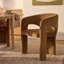 Ensemble de table de salle à manger extensible en placage de bois de 63" à 95" avec 6 fauteuils sculpturaux en velours-151953352