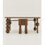 Table de salle à manger artistique rétro en bois massif de style rétro avec pieds de forme irrégulière-110904657