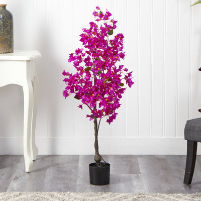 Faux Flowering Tree in Planter