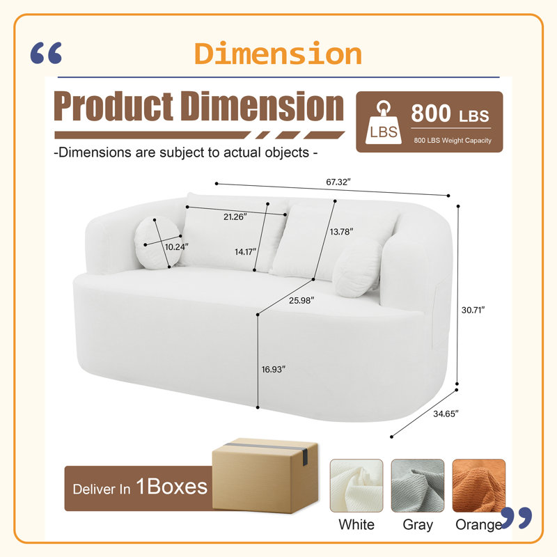 Canapé en boîte robuste et robuste, Chenille beige