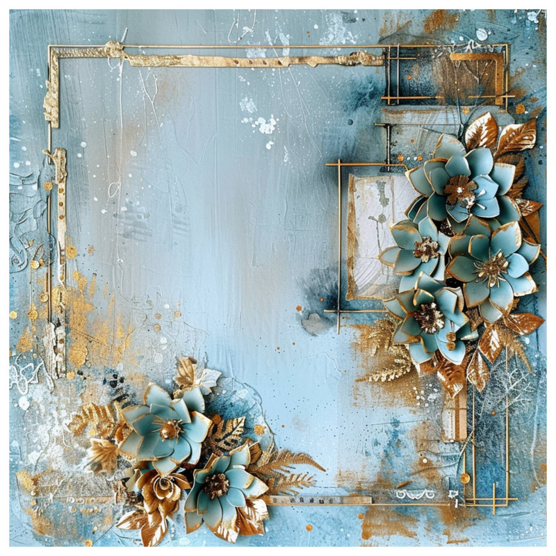 Tapisserie florale - Art mural, H 68 po x l 80 po avec 4 œillets