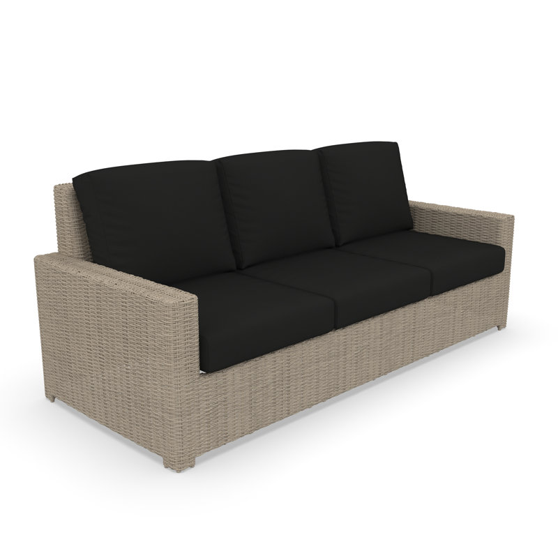 Henri 3 Seat Sofa With Sunbrella Cushions, Canvas Black