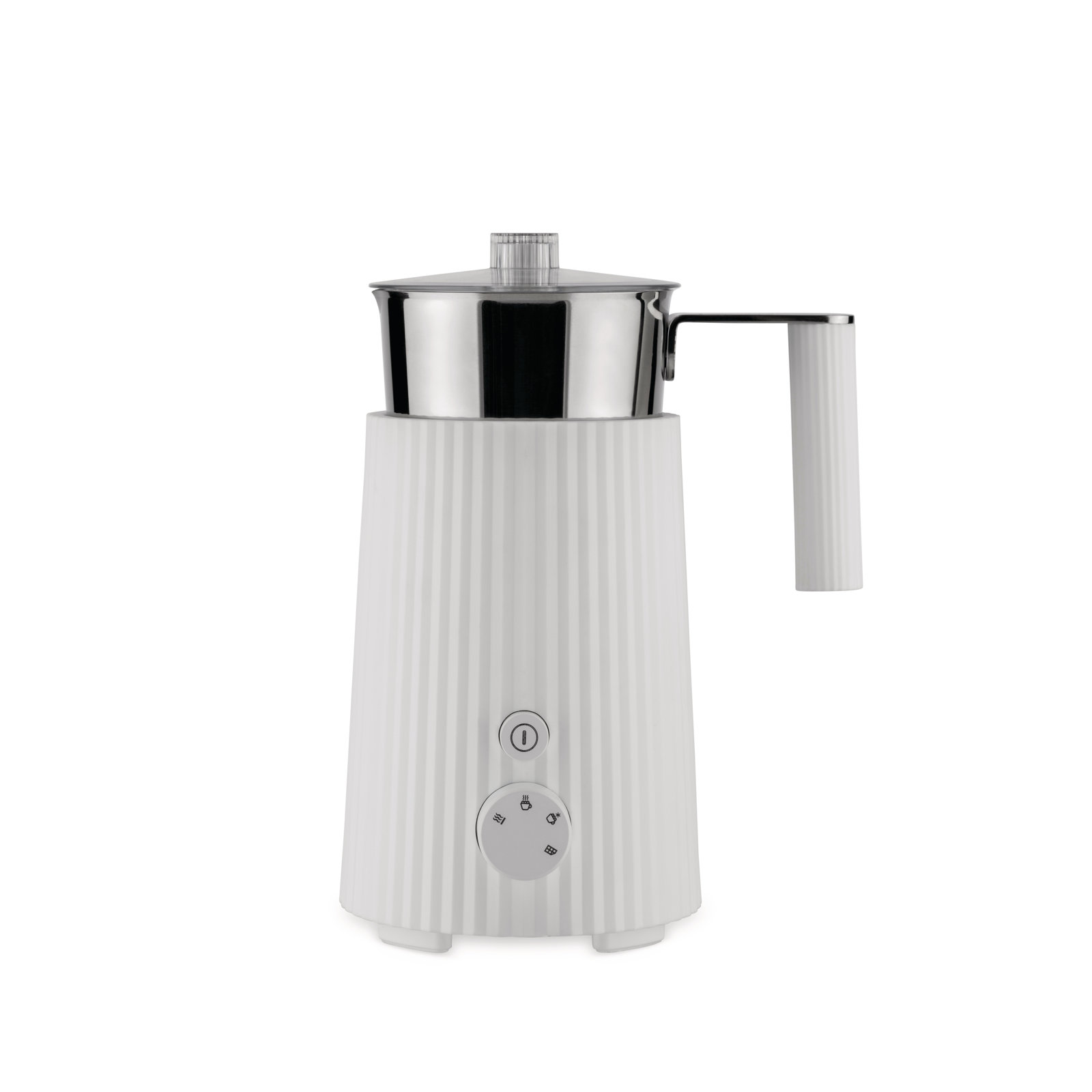 Alessi Plissé Automatic Milk Frother, White