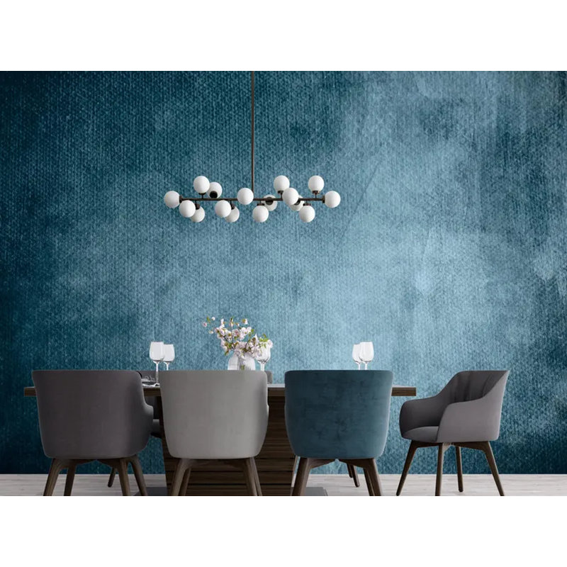 Murale abstraite sarcelle texturée, L 108 po x l 96 po