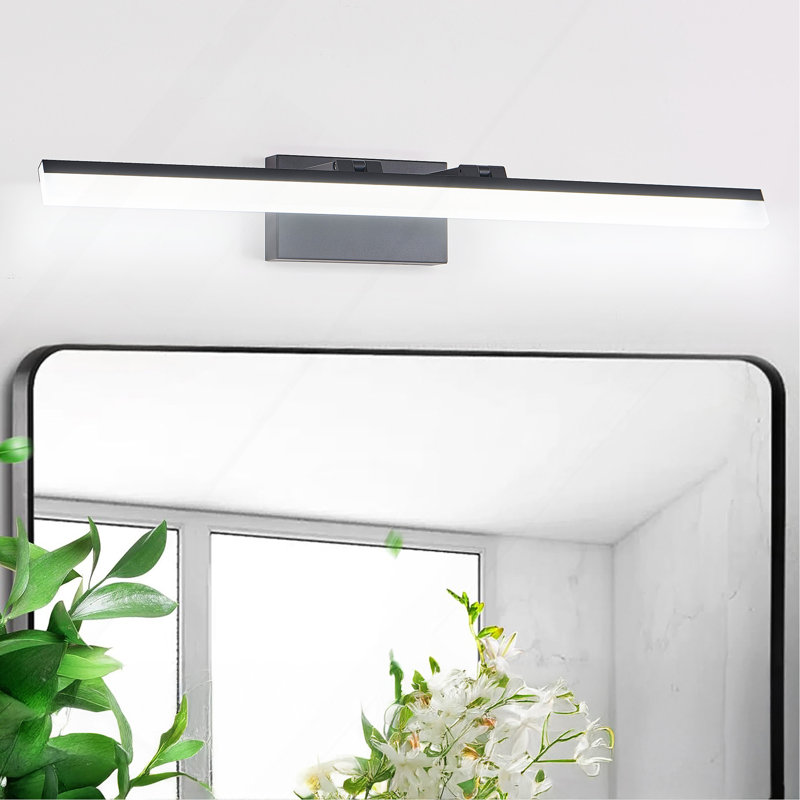 Luminaire de salle de bain moderne à DEL 32 po - Élégante applique murale en métal noir pour miroir, vestiaire ou lavabo
