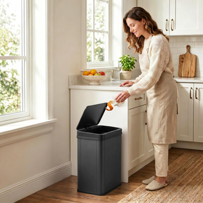  Kitchen Bin with Fast Motion Sensor, 40L Stainless Steel Sensor Bin