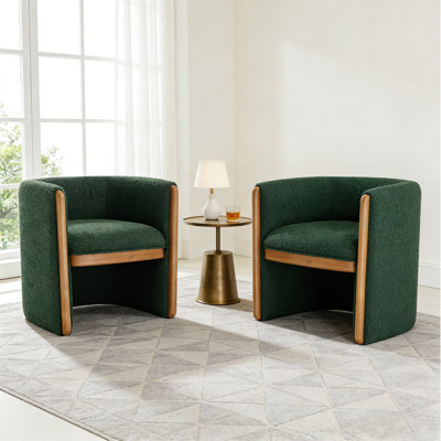 28"W Boucle Accent Chair With H-Shaped Wood Frame(Set Of 2)
