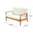 Patio Loveseat And Coffee Table Set, Patio Furniture Set With Cushion, Acacia Wood Frame Conversation Set For Garden, Backyard, Porch And Poode, Minimalistic Style-2075200785