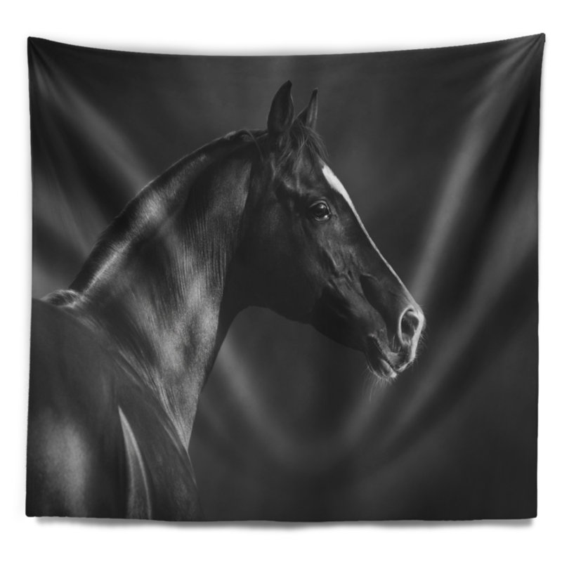 Tapisserie «Black Arabian Horse», H 32 po x l 39 po