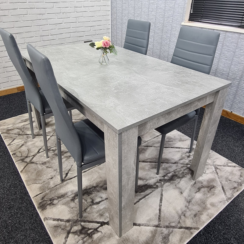 Schiavo 4 - Person Dining Set, 75cm H x 117cm W x 70cm D, Grey