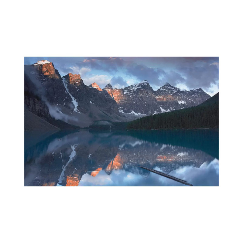 Wenkchemna Peaks Reflected In Moraine Lake, Valley Of Ten Peaks, Banff National Park, Alberta, Canada by Tim Fitzharris - Wrapped Canvas Print
