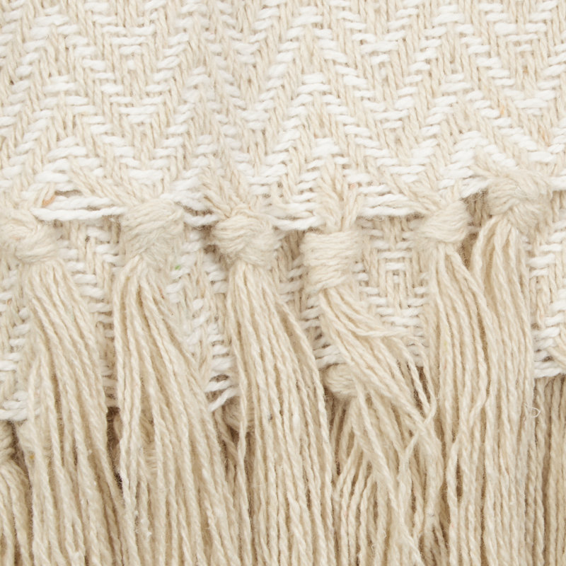 Jeté 100% coton , Blanc cassé
