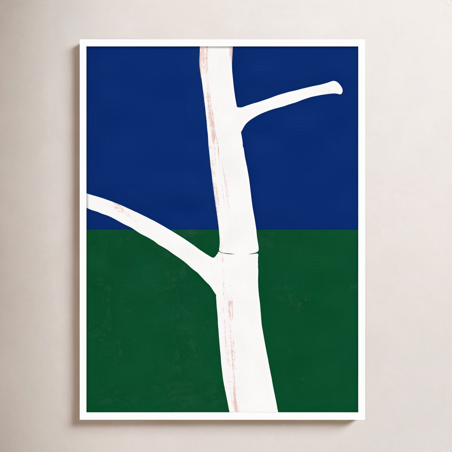 White Bark Print by Little Dean, Black Framed, 41" H x 31" W